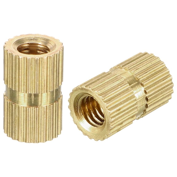 M4 x 10mm(L) x 6.4mm(OD) Brass Knurled Threaded Insert Embedment Nut 100pcs