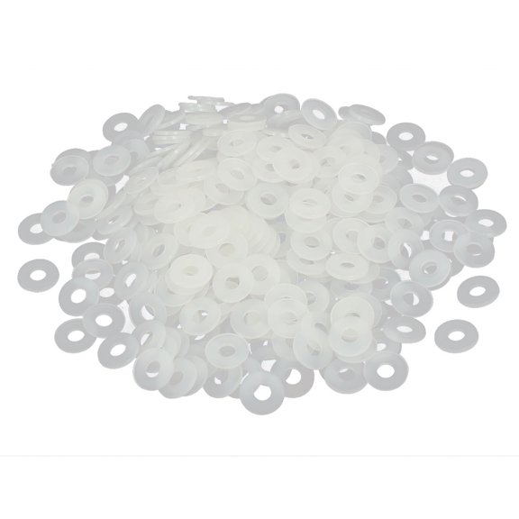 Unique Bargains M4 x 10mm x 1mm Nylon Flat Insulating Washers Gaskets Spacers White 400Pcs