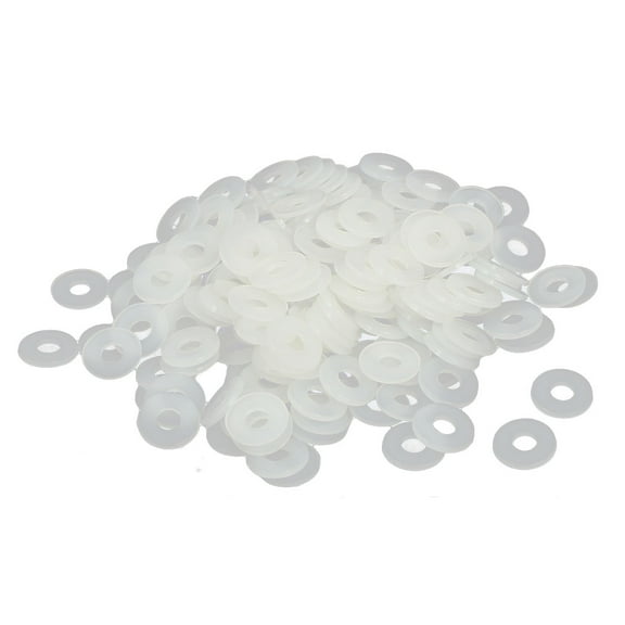 M4 x 10mm x 1mm Nylon Flat Pads Insulating Washers Gaskets Fastener 200PCS