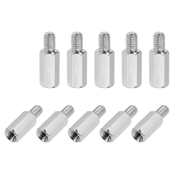 M4 x 12 mm + 6 mm Male to Female Hex Nickel Plated Spacer Standoff 50 Pcs