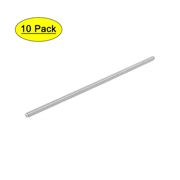 M4 x 130mm 0.7mm Pitch 304 Stainless Steel Fully Threaded Rod Bar Studs 10Pcs