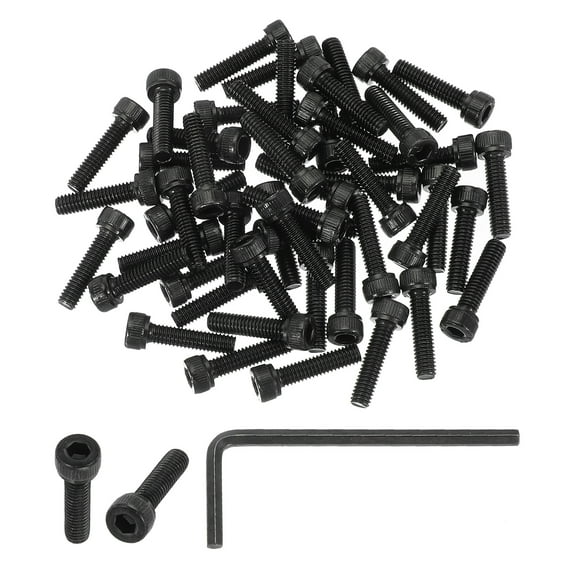 M4 x 16mm Hex Socket Head Screws Cap Bolt, 50 Pack 12.9 Grade Carbon Steel Hexagon Socket Screw with Hex Wrenches