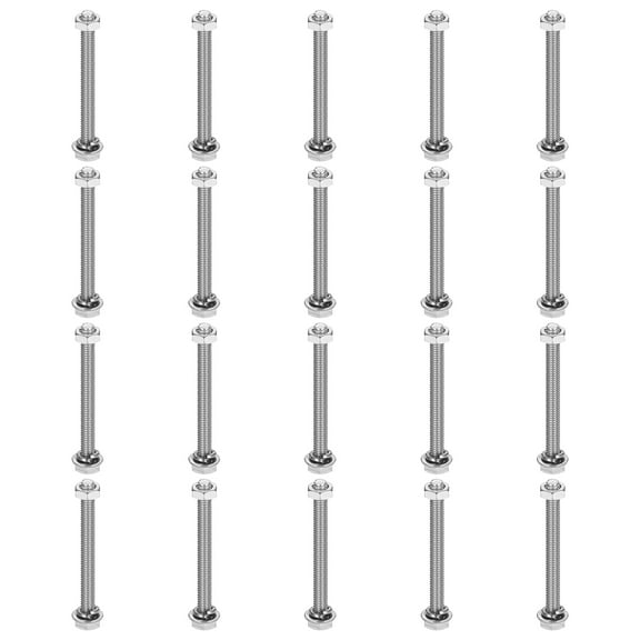 M4 x 40mm 304 Stainless Steel Hex Head Screws Bolts, Nuts, Flat & Lock Washers Assortment Kit, 20 Sets