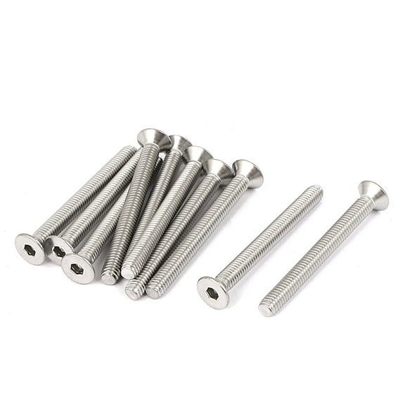 M4 x 40mm 304 Stainless Steel Hex Socket Countersunk Flat Head Screw Bolts 10Pcs
