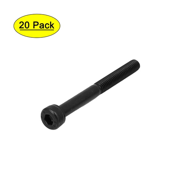 M4 x 40mm Alloy Steel 12.9 Grade Cap Point Hex Socket Head Screw Black 20Pcs