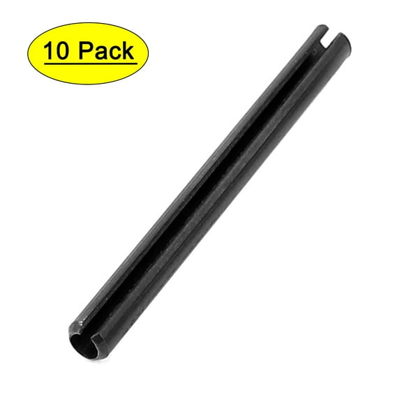 M4 x 45mm Stainless Steel Split Spring Dowel Tension Roll Cotter Pin Black 10Pcs