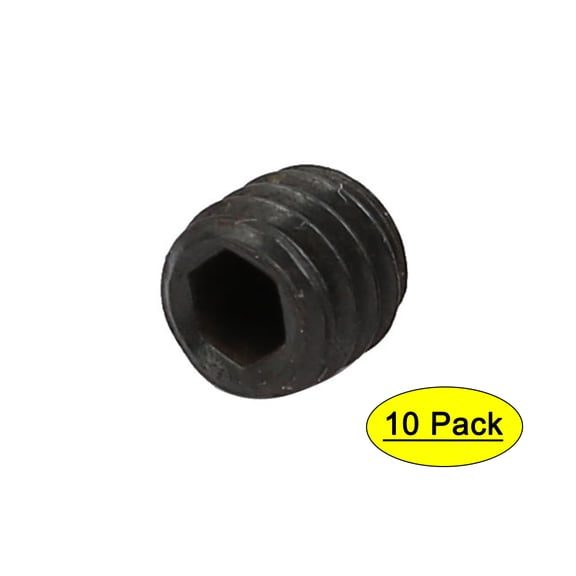 M4 x 4mm Cup Point Hex Socket Grub Set Screws Black 10pcs