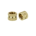 thumbnail image 1 of M4 x 4mm(L) x 5mm(OD) Brass Knurled Threaded Insert Embedment Nuts 100 Pcs, 1 of 3