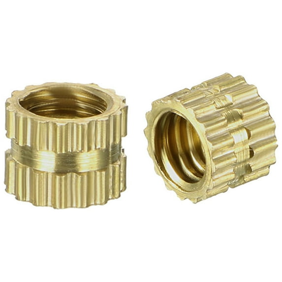 M4 x 4mm(L) x 5mm(OD) Brass Knurled Threaded Insert Embedment Nuts 80 Pcs