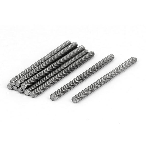 M4 x 55mm 304 Stainless Steel Fully Threaded Rod Bar Studs Silver Tone 10Pcs