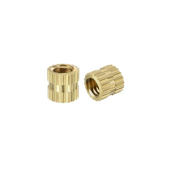 M4 x 5mm(L) x 5mm(OD) Brass Knurled Threaded Insert Embedment Nuts 50 Pcs