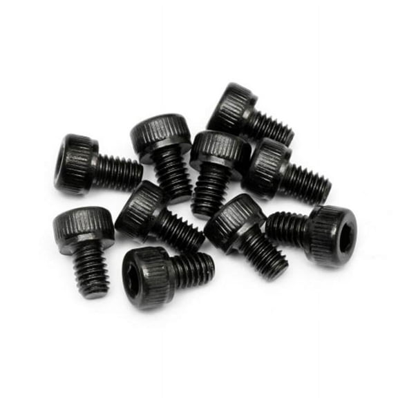 M4 x 6 mm Cap Head Screw Hex Socket Spare Parts, Black - 10 Piece
