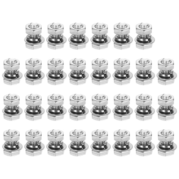 M4 x 8mm 304 Stainless Steel Hex Head Screws Bolts, Nuts, Flat & Lock Washers Assortment Kit, 30 Sets