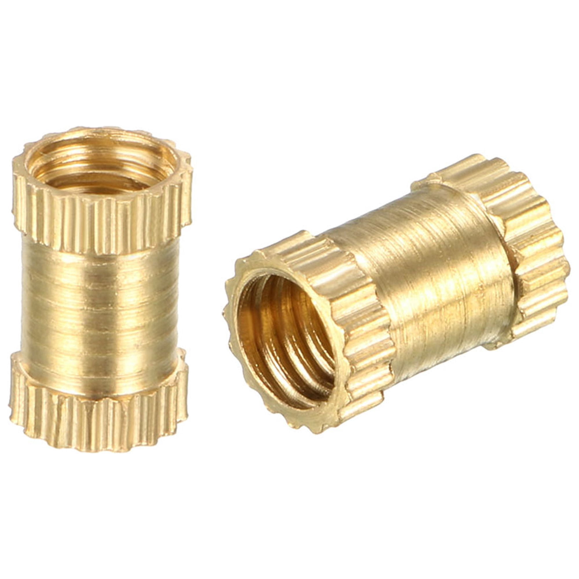 Embedded Threaded Nut M4 x 8mm(L) x 5mm(OD) Brass Knurled Threaded Insert Embedment Nuts 200 ...
