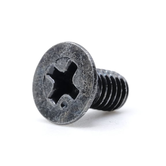 M4 x 8mm (M4 x L8, 0.7mm Pitch) Flat Head Phillips Drive Machine Screw - Black Oxide (Pack of 10)