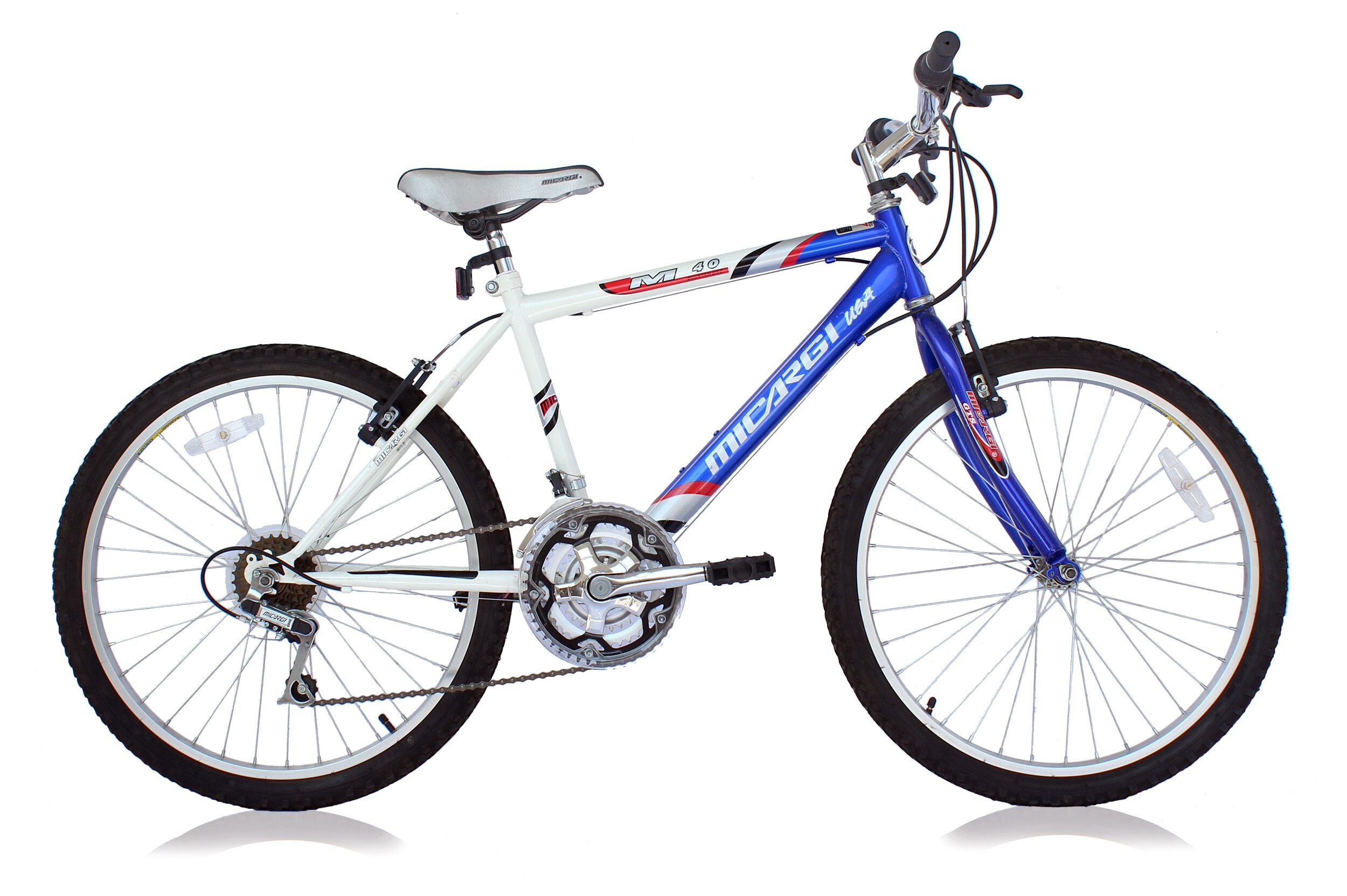M40 MTB 18 Speed Alloy Rims 24 Steel Frame Sport Saddle Seat Composite Pedals Men s Mountain Bicycle Blue Walmart