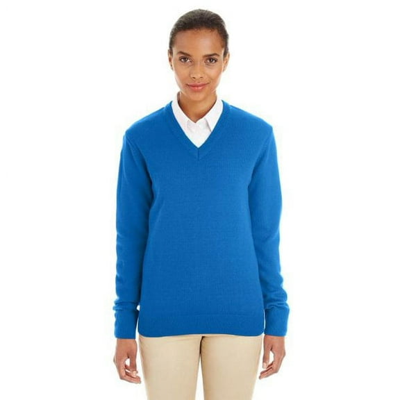 M420W Harriton Ladies' Pilblocâ„¢ V-Neck Sweater True Royal S