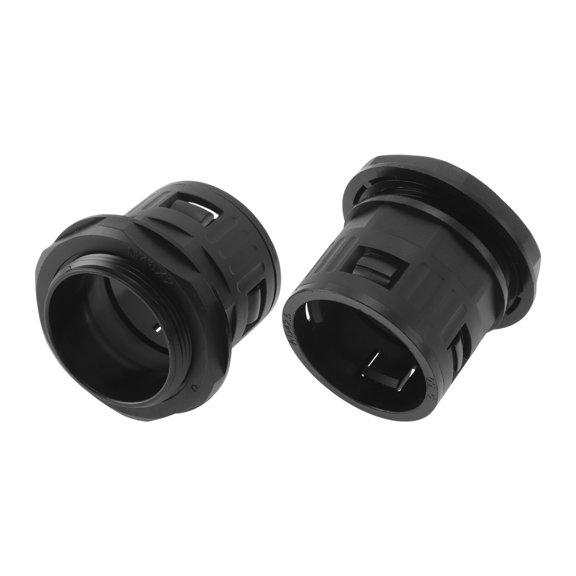 M48x2 Cable Glands 42.5mm / 1.67" Bellows Quick Connector Straight PA6 Nylon Black 2 Pcs