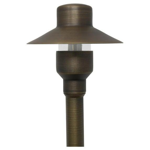 M4943 Top Hat & Area Light for 12 Volt Low Voltage Brass Landscape Pathway Lighting (Light Bulb Not Included)