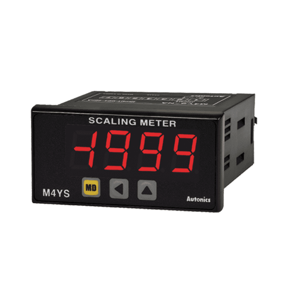 M4YS-NA Autonics Meter, Scaling Meter, LED, W72xH36mm, 4-20mA DC Input, Indicator