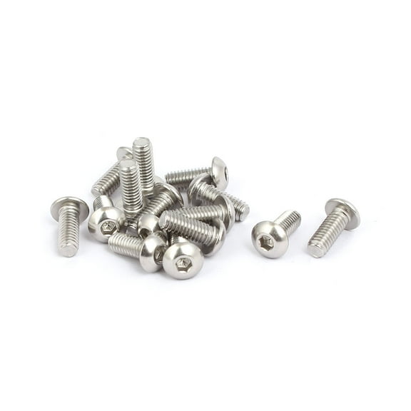 M4x10mm 316 Stainless Steel Pan Head Hex Socket Cap Screws 15pcs