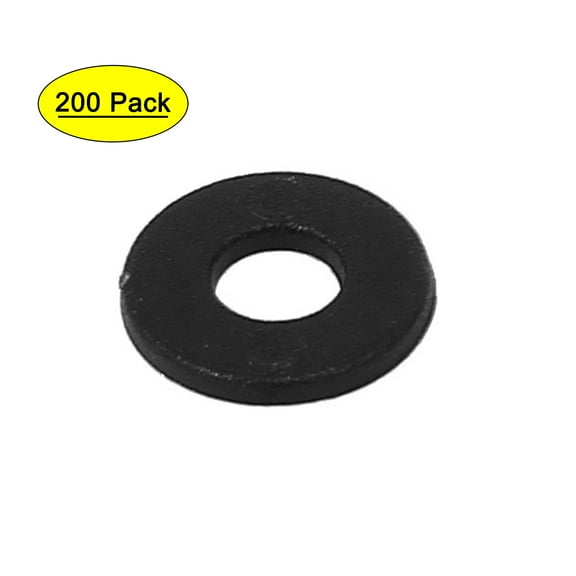 M4x10mmx1mm Plastic Round Flat Washer Gasket Spacer Seal Ring Black 200pcs