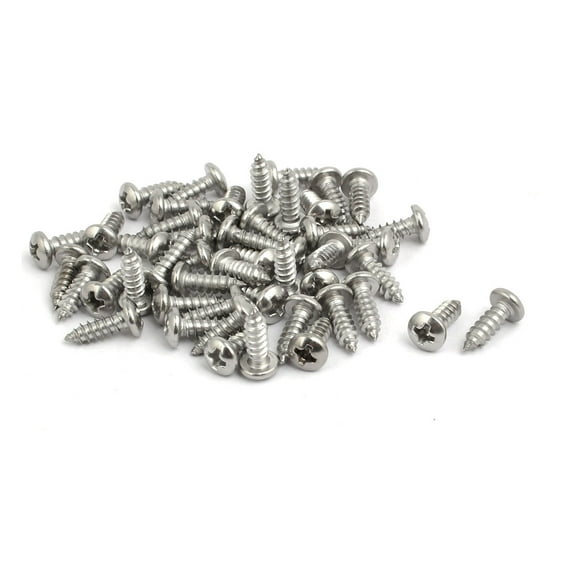M4x12mm 304 Stainless Steel  Drive Pan Head Self Tapping Screws 45pcs