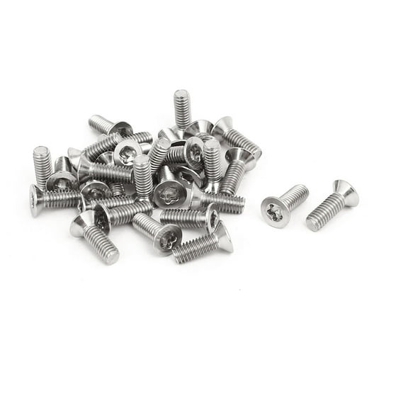 M4x12mm 304 Stainless Steel Fully Thread Countersunk Flat Head Torx Screws 30pcs