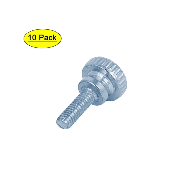 M4x12mm Carbon Steel Flat Point Knurled Head Thumb Screws Bolts 10pcs