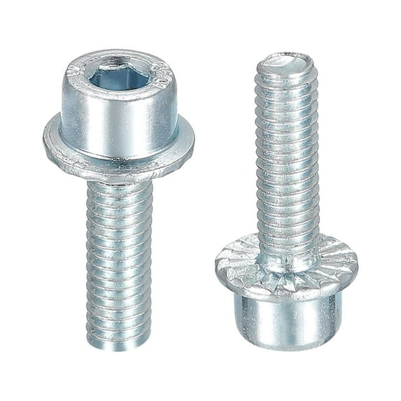 M4x12mm Flanged Socket Head Screws, 10 Pack 8.8 Grade Carbon Steel Flange Bolts
