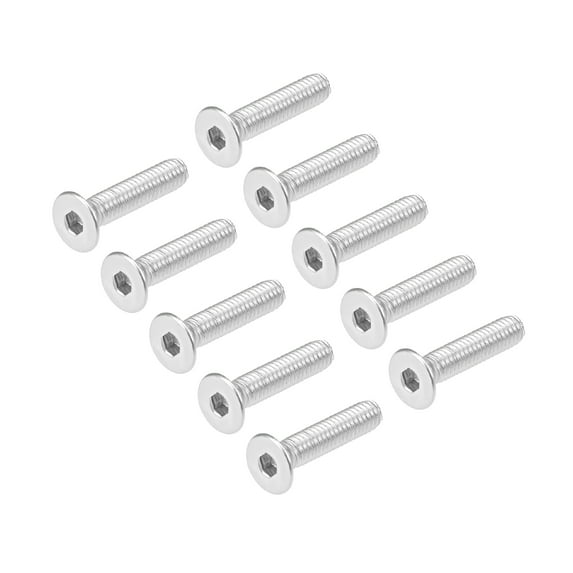 M4x20mm Flat Head Machine Screws Inner Hex Screw 304 Stainless Steel Fasteners Bolts 30 Pcs