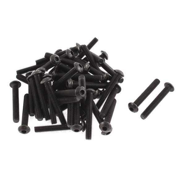 M4x28mm Thread 10.9 Alloy Steel Button Head Hex Socket Cap Screw Bolt 50pcs