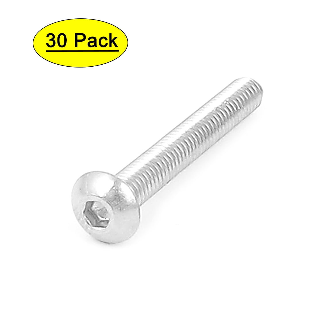 M4x30mm 304 Stainless Steel Hex Socket Countersunk Round Head Screw