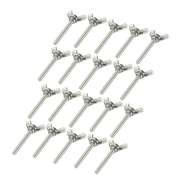 M4x30mm Wing Butterfly Screw 0.7mm Pitch Carbon Steel Fasteners 20pcs
