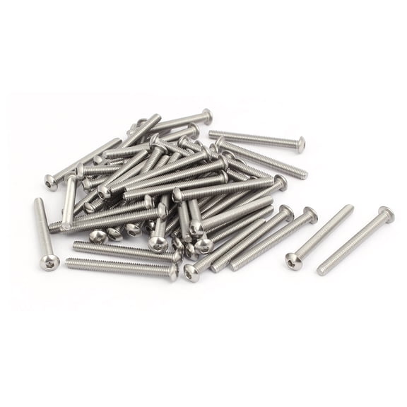 M4x40mm 304 Stainless Steel Button Head Hex Socket Cap Screws Bolts 55pcs