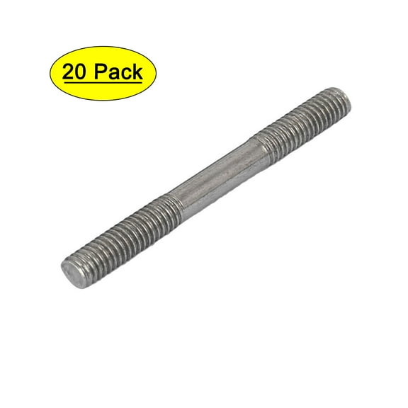 M4x40mm 304 Stainless Steel Double End Threaded Stud Screw Bolt 20pcs