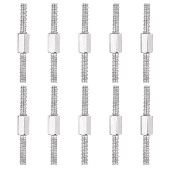 M4x40mm Double End Threaded Stud Screw, 10pcs 304 Stainless Steel Hex Bolt