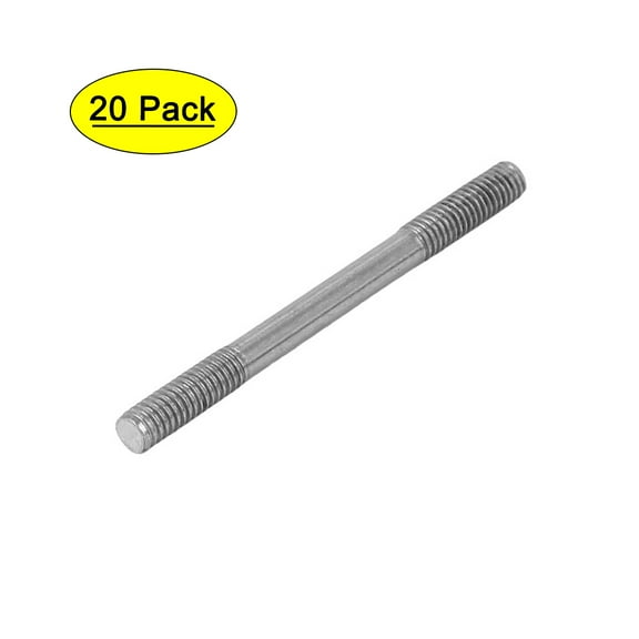 M4x50mm 304 Stainless Steel Double End Threaded Stud Screw Bolt 20pcs