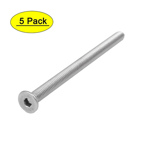 M4x60mm 316 Stainless Steel Flat Head Hex Socket Cap Screw Bolt Fastener 5pcs