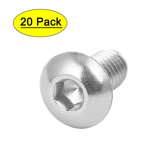 M4x8mm 316 Stainless Steel Round Button Head Hex Socket Cap Screw Bolt 20pcs