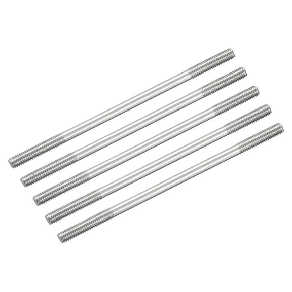 M4x90mm 304 Stainless Steel Push Rod Double End Threaded Rod for DIY, 5Pack