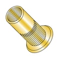 thumbnail image 1 of M5-0.8 (Max Grip 5.7mm) Large Flange Ribbed Blind Threaded Inserts / Steel / Zinc Yellow (Quantity: 2,000 pcs), 1 of 1