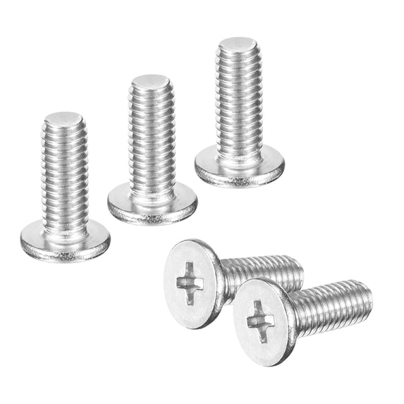 M5-0.8 x 12mm 100Pcs Metal Flat Round Head Screws Phillips Drive Machine Bolt