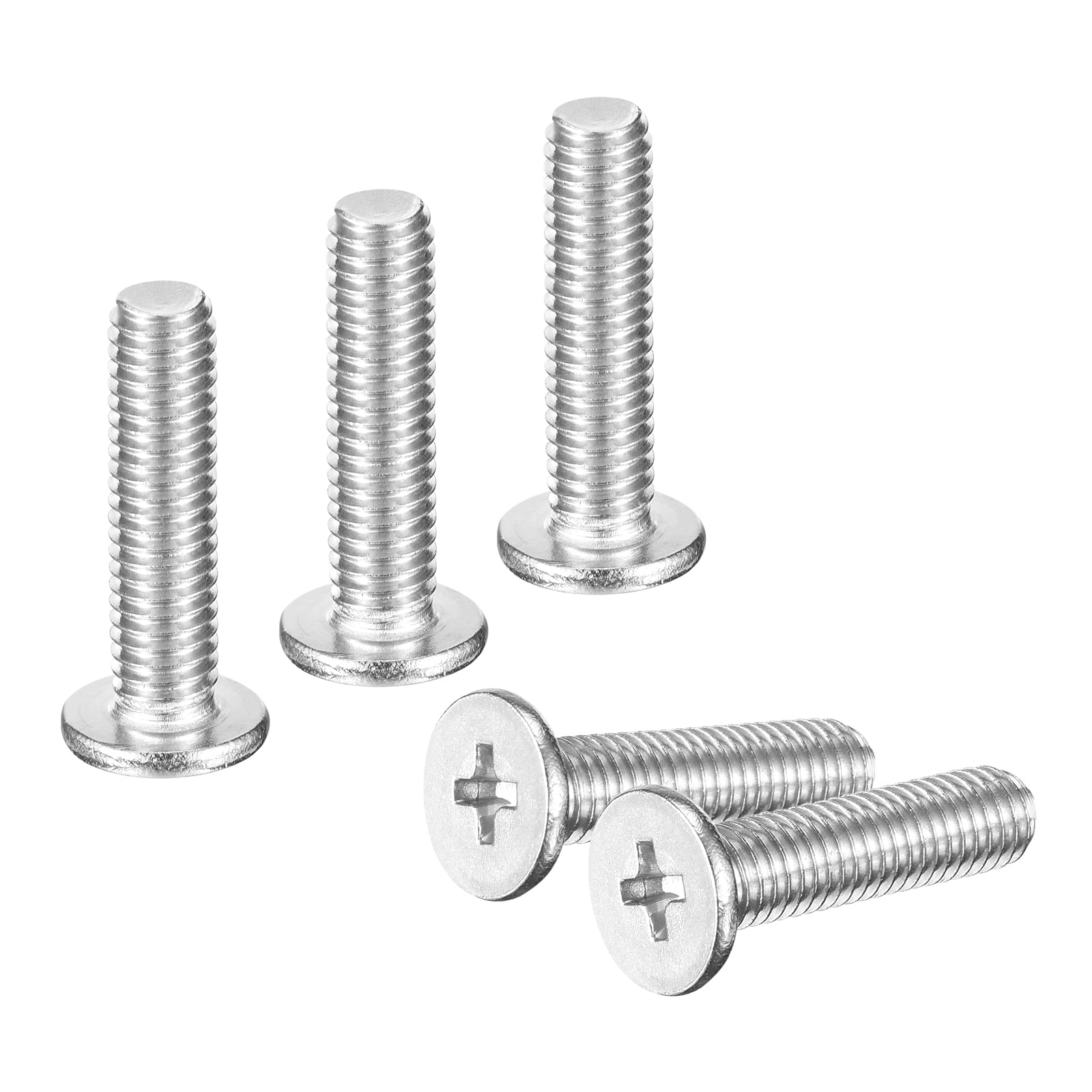 M5-0.8 x 20mm 100Pcs Metal Flat Round Head Screws Phillips Drive Machine Bolt