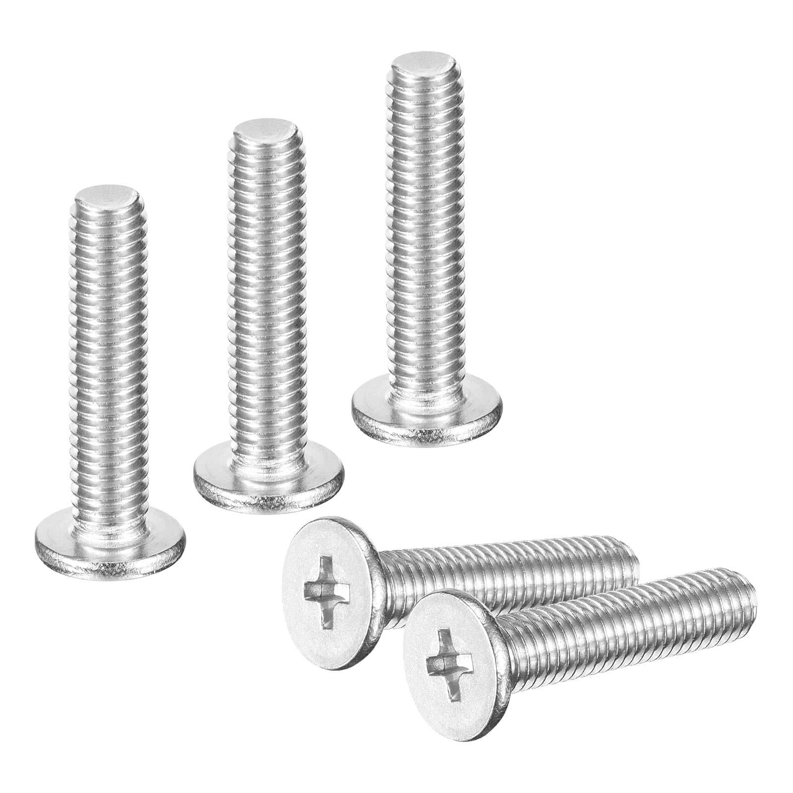 M5-0.8 x 22mm 100Pcs Metal Flat Round Head Screws Phillips Drive Machine Bolt
