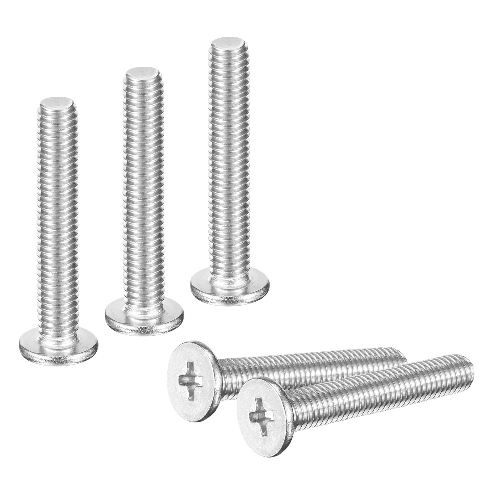 M5-0.8 x 30mm 100Pcs Metal Flat Round Head Screws Phillips Drive Machine Bolt