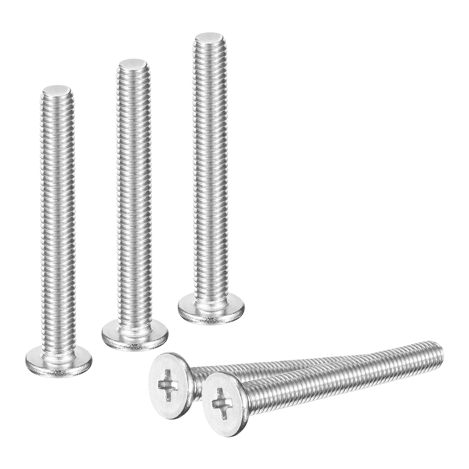 M5-0.8 x 40mm 100Pcs Metal Flat Round Head Screws Phillips Drive Machine Bolt