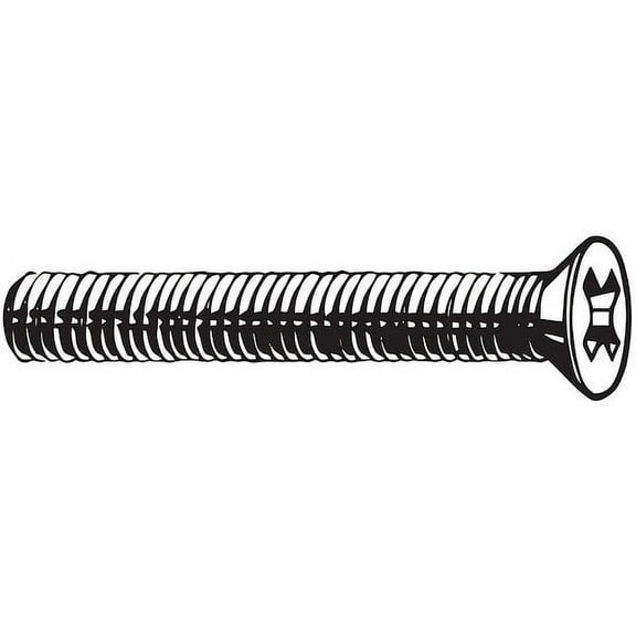 M5-0.80 x 30 mm Phillips Flat Machine Screw, Zinc Plated Steel, 100 PK