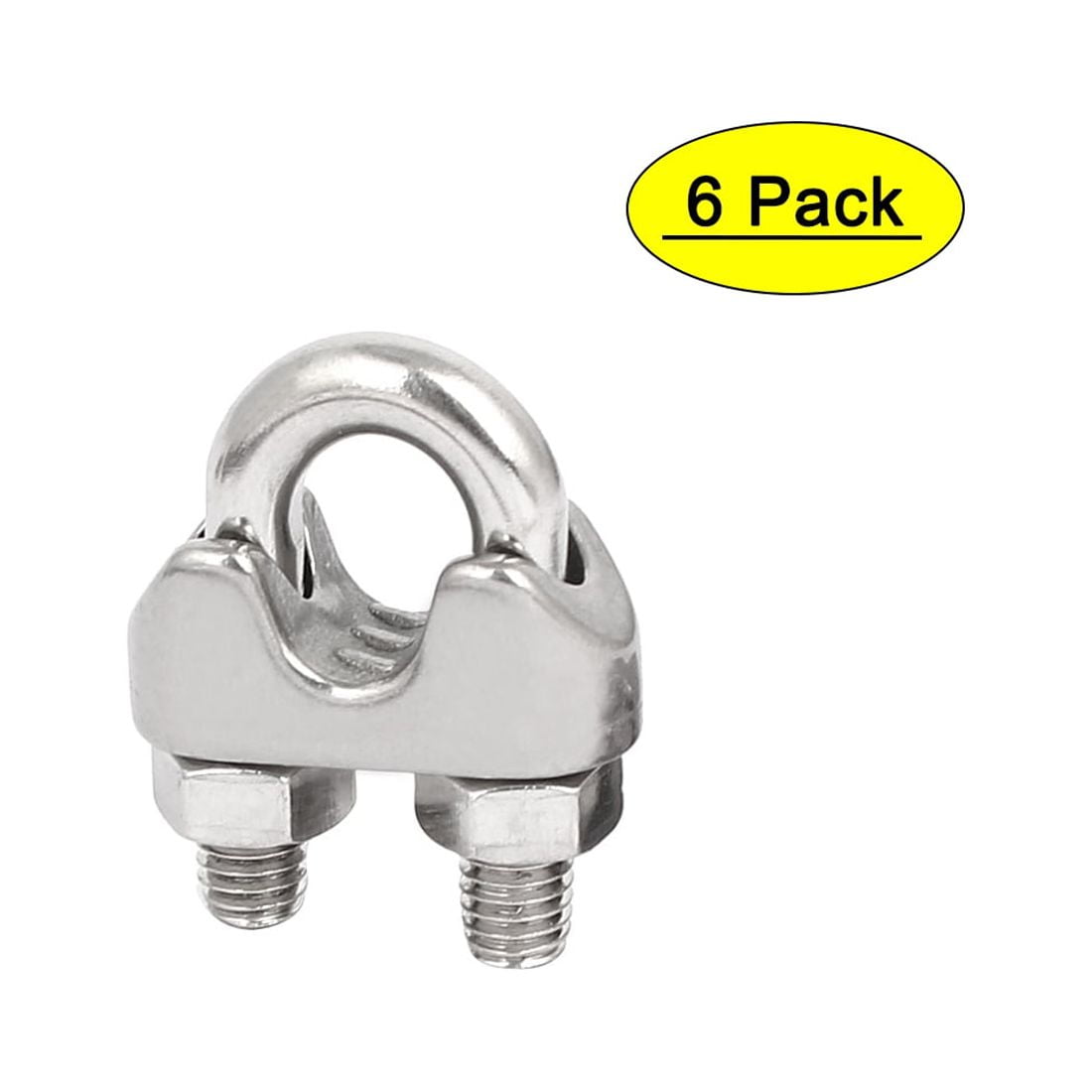 12 Pcs Threaded 6.5mm 1/4 Wire Rope Clip Cable Clamp Fastener