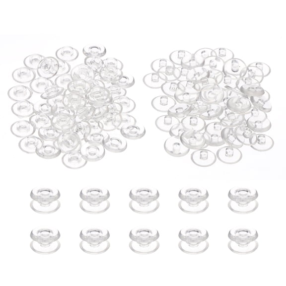 M5*2.5mm Plastic Binding Post, 50 Sets Plastic Chicago Screws Binding Screw Rivets Post Press-on Buckle for Leather Scrapbook Photo Albums, Transparent